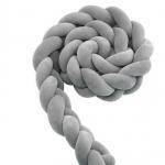 Tour de lit tressé - 3 brins - Gris