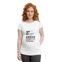 T-shirt - Bébé arrive noir sur blanc - mod