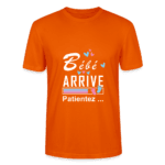 T-shirt Unisexe - Bébé arrive - orange profond