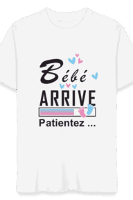 T-shirt Unisexe - Bébé arrive noir sur blanc