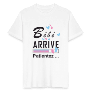 T-shirt Unisexe - Bébé arrive noir sur blanc