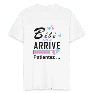 T-shirt Unisexe - Bébé arrive noir sur blanc