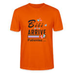 T-shirt Unisexe - Bébé arrive style 2 - orange profond