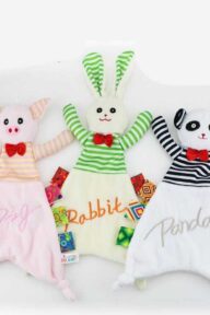Doudou Multicouleur ( panda, cochon ou lapin )