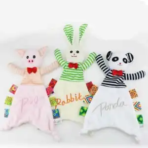 Doudou bébé multicouleur ( panda, cochon ou lapin )