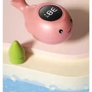 Thermomètre de Bain Baleine pour Bébé rose