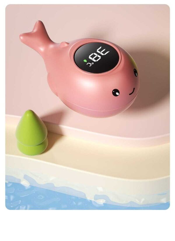 Thermomètre de Bain Baleine pour Bébé rose
