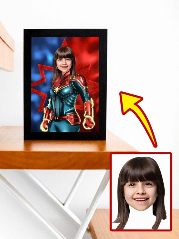 Poster Super-Héros Personnalisé - Capt Marvel