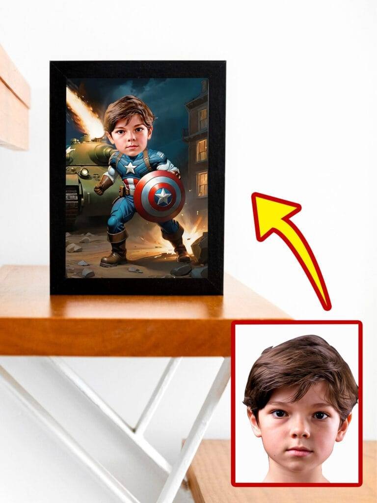 Poster Super-Héros Personnalisé - Cap. America