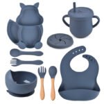 Ensemble repas complet pour bébé silicone 8 pces