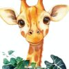 Affiche Prénom bébé savane à personnaliser - Girafe