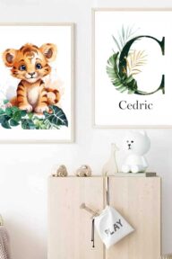 Affiche Prénom bébé savane à personnaliser