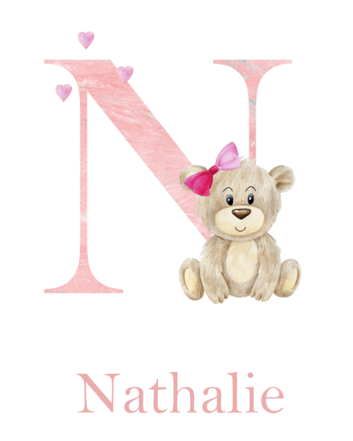 Affiche Prénom bébé Nounours à personnaliser – Image 10