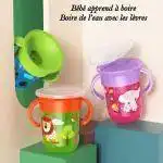 Verre d'apprentissage 360° bébé – Tasse antifuite ergonomique pour boire seul