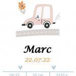 Affiche de naissance belle voiture
