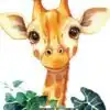 Affiche Prénom bébé savane à personnaliser - Girafe