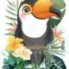 Affiche Prénom bébé savane à personnaliser - Toucan