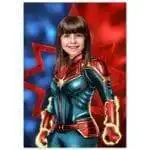 Poster Super-Héros Personnalisé -  Capt Marvel