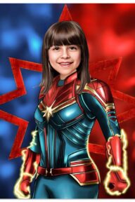 Poster Super-Héros Personnalisé - Capt Marvel