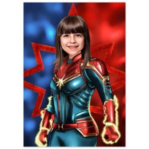 Poster Super-Héros Personnalisé - Capt Marvel