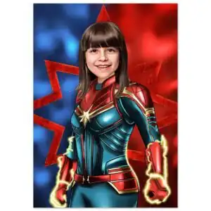 Poster Super-Héros Personnalisé - Capt Marvel