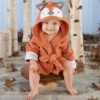 Peignoir de Bain Bébé Poncho – Coton Super Doux, Sortie de Bain Enfant - Renard