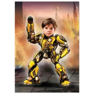 personalised Bumble Bee poster with child photo