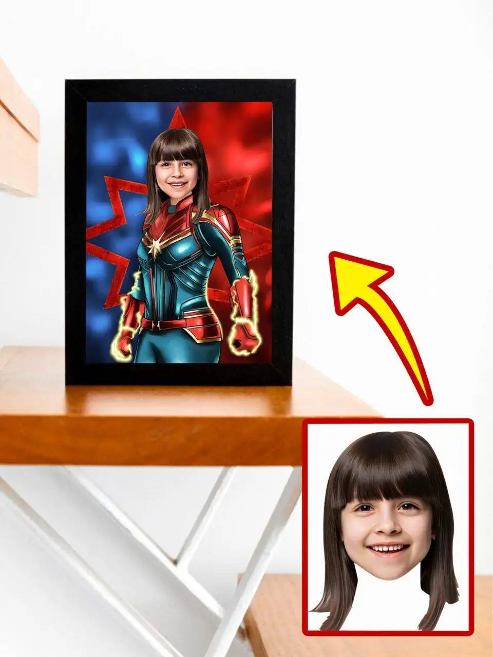 Personalised Superhero Poster – Captain Marvel