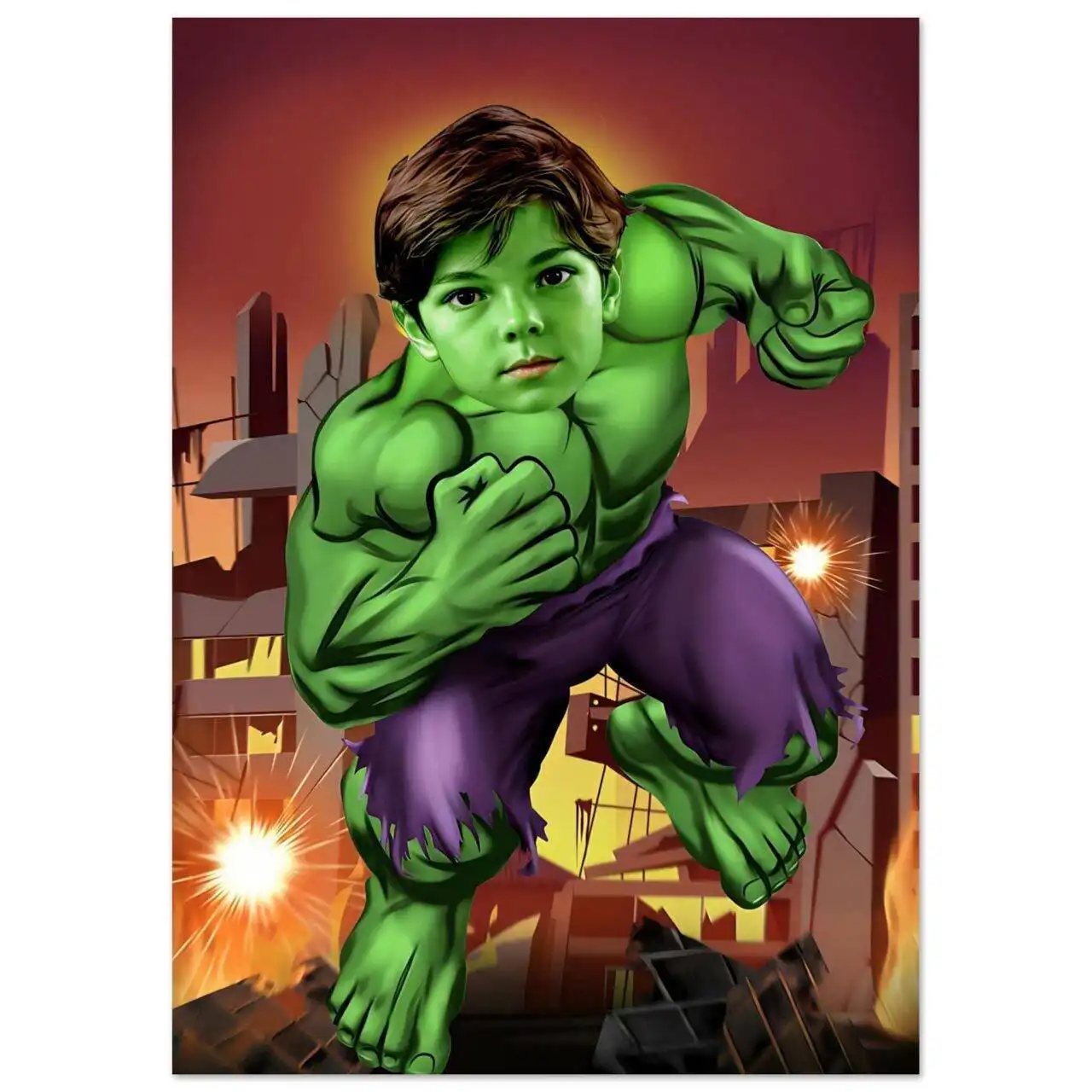 Custom Superhero Portraits - Hulk