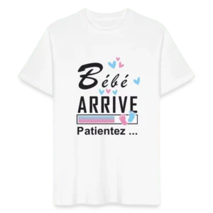 T-shirt Unisexe - Bébé arrive noir sur blanc