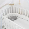 Tour de Lit Tressé 3 Brins — Doux, Sécurisé et Élégant pour Lit Bébé - Blanc