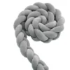 Tour de Lit Tressé 3 Brins — Doux, Sécurisé et Élégant pour Lit Bébé - Gris