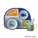 Bambou Élégance – Set de Table Raffiné pour Enfants - Baleine