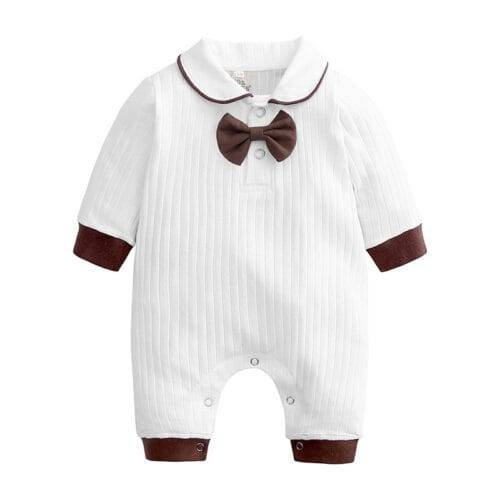 Barboteuse Gentleman en coton café