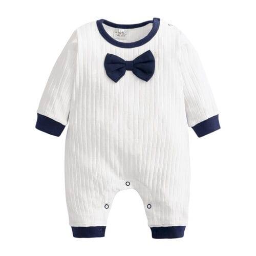 Barboteuse Gentleman en coton bleu