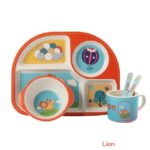 Bambou Élégance – Set de Table Raffiné pour Enfants - Lion