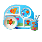 Bambou Élégance – Set de Table Raffiné pour Enfants - Girafe