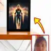 Poster Super-Héros Personnalisé avec Photo — Ados et Adultes, 19 Héros au Choix - Captain Marvel