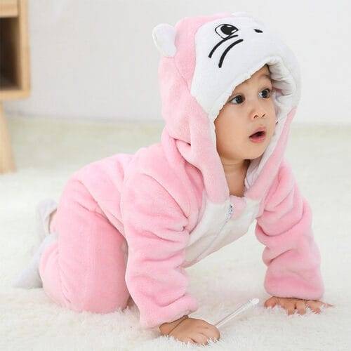 Pyjama Grenouillère Douceur Animale Chat rose