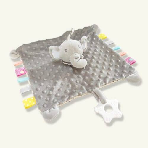 Doudou Animal en Peluche Ultra Doux – Couverture Apaisante pour Bébé élephant