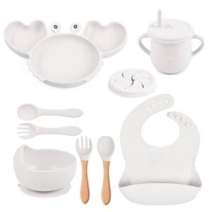 Ensemble repas complet pour bébé - Crabe 8 pces - Blanc