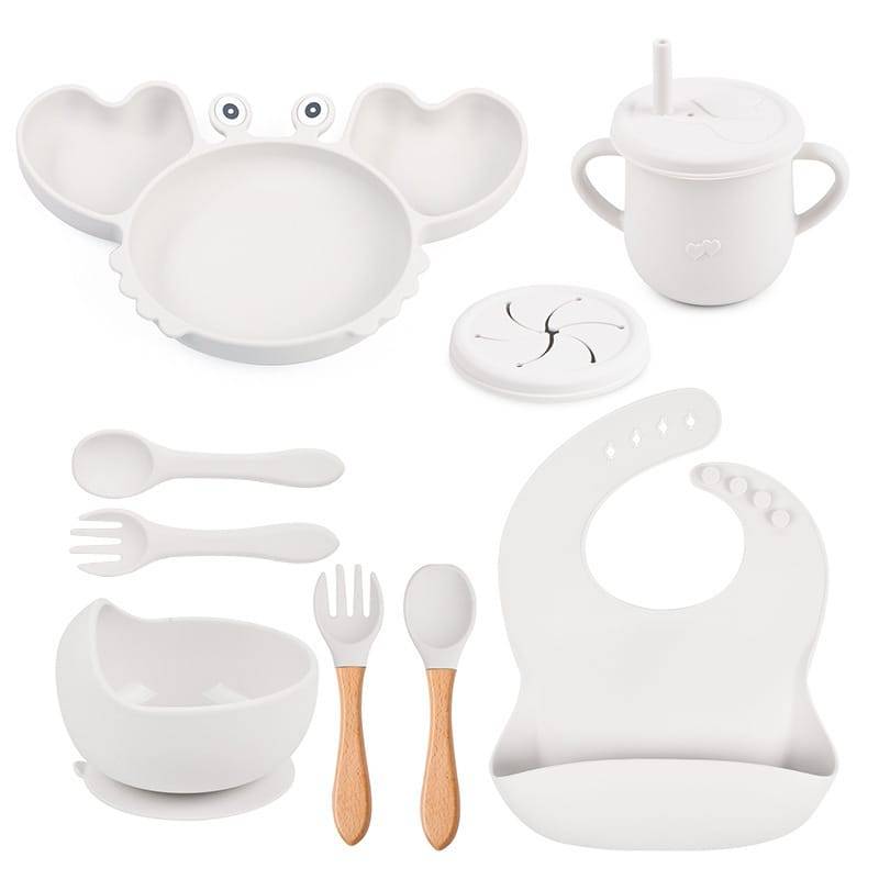 Ensemble repas complet pour bébé - Crabe 8 pces - Blanc