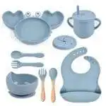 Coffret repas bébé en silicone - Crabe 8 pces