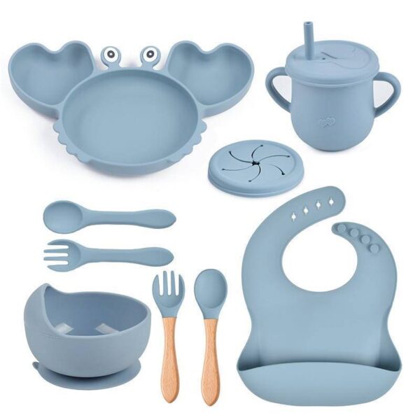 Ensemble repas complet pour bébé - Crabe 8 pces