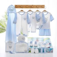Coffret Cadeau Naissance Vêtements Bébé été - Bleu