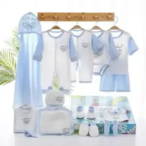 Coffret Cadeau Naissance Vêtements Bébé été - Bleu