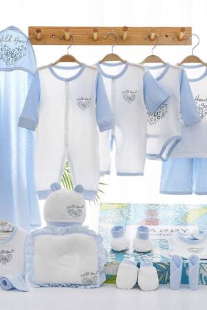 Coffret Cadeau Naissance Vêtements Bébé été - Bleu