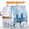 Coffret Cadeau Naissance (18 pièces) Vêtements Bébé Automne - Bleu