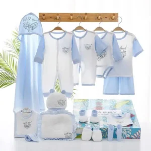 Coffret Cadeau Naissance Vêtements Bébé été - Bleu