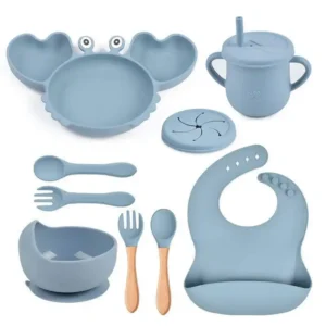 Coffret repas bébé -Ensemble repas complet pour bébé - Crabe 9 pces